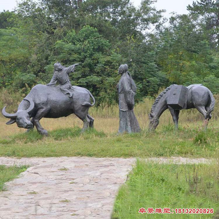 古代詩(shī)人杜牧銅雕